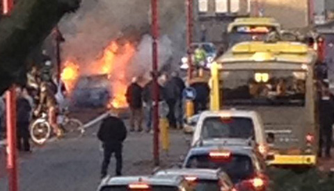 Autobrand op de Diepenbrocklaan