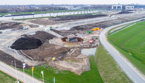 Fiets een rondje bouwproject bij de Prinses Beatrixsluis op leenfietsen van Sas van Vreeswijk