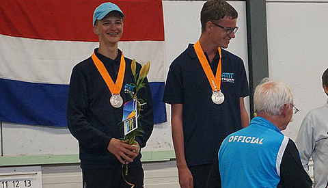 Speler Petanque Vereniging Nieuwegein Nederland Kampioen Doubletten