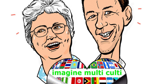 PENTekening: ‘Ellen en Jap die het Imagine Multi Culti Festival organiseren’
