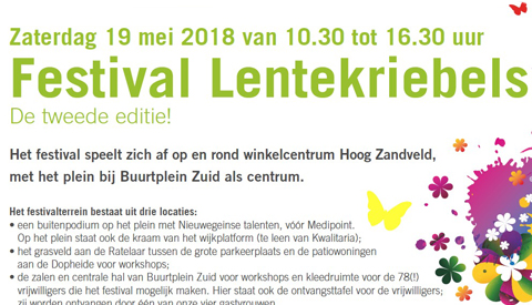 19 Mei tweede editie van Lentekriebels op Hoog Zandveld