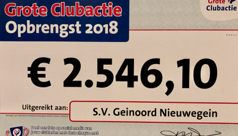 SV Geinoord haalt maar liefst € 2.546,10 binnen met de Grote Clubactie