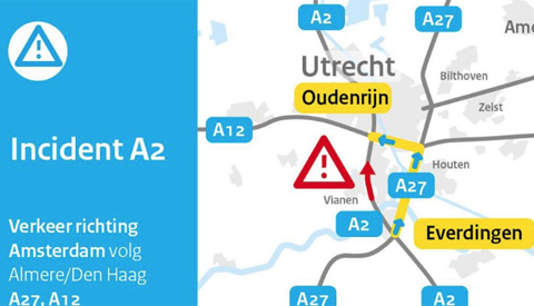 A2 bij Nieuwegein weer open na ongeluk met vier auto’s en een vrachtwagen