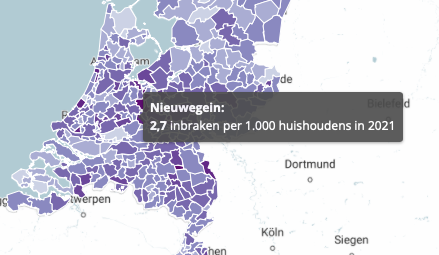 Vorig jaar 17,9% minder woninginbraken in provincie Utrecht