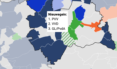 PVV met ruim 27% de grootste partij in Nieuwegein