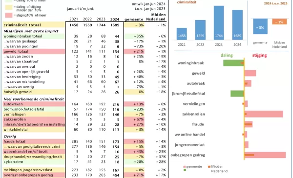 Veiligheidsbeeld Nieuwegein over het eerste half jaar van 2024