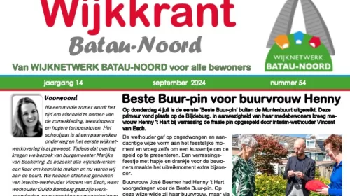 De wijkkrant voor de wijk Batau-Noord is weer uit