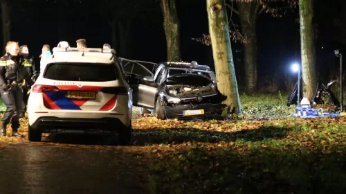 Traumahelikopter ingezet na crash met auto tegen boom op de Parkhout