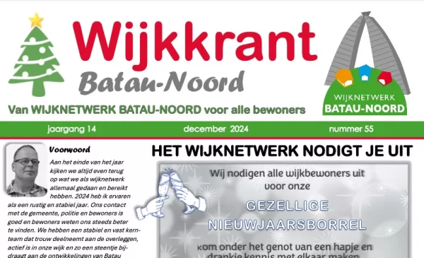 De wijkkrant voor de wijk Batau-Noord is weer uit