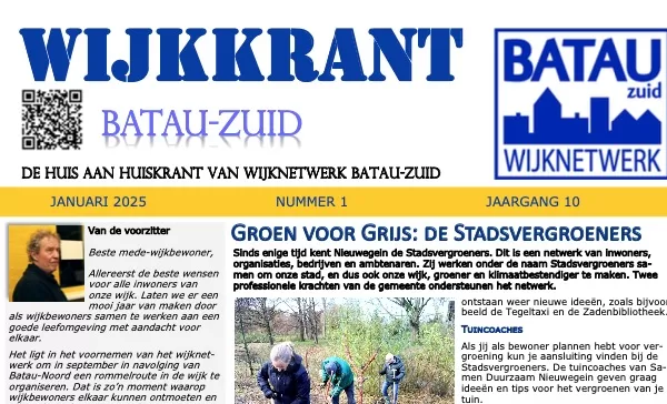 De wijkkrant voor de wijk Batau-Zuid is weer uit